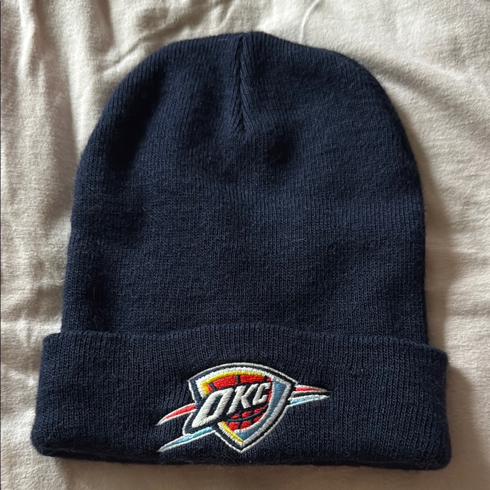 OKC Embroidered Navy Beanie